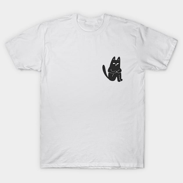 Sad Black Cat T-Shirt by artful_meows